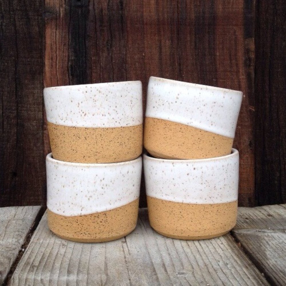 1 handmade ceramic white glaze speckle mug/tumbler by Avesha Michael